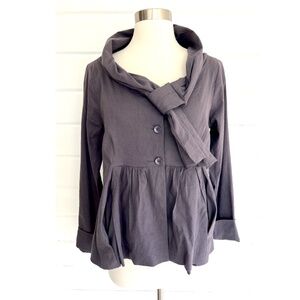 LILITH Linen Blend Jacket in Gray - S/38